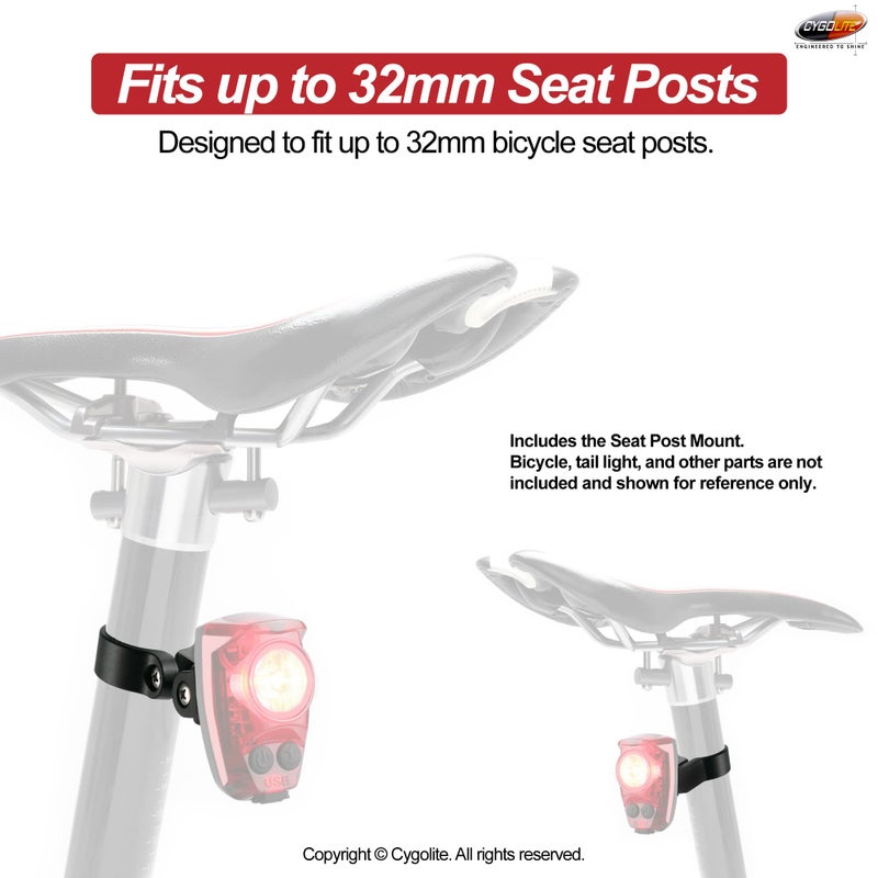 Cygolite Seat Post Mount for Hypershot, Hotshot Pro, and Hotshot Bicycle Taillight Series with Hard Mounts - Image 2